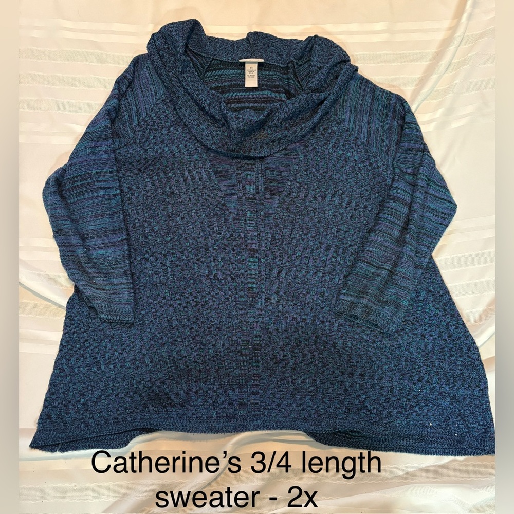 Catherines Blue 3/4 Length Sweater